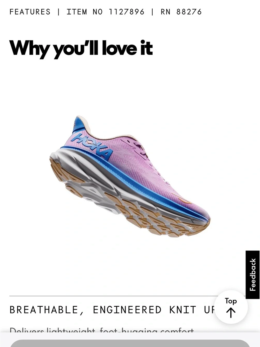 Hoka women’s Clifton 9 Running Shoe
